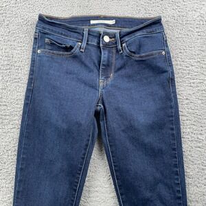 Levis 711 Skinny Jeans Womens 24 Dark Wash Blue Stretch Denim Mid Rise 24x29